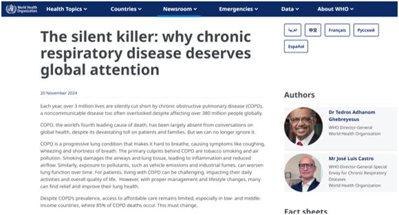 The silent killer: why chronic respiratory disease deserves global attention