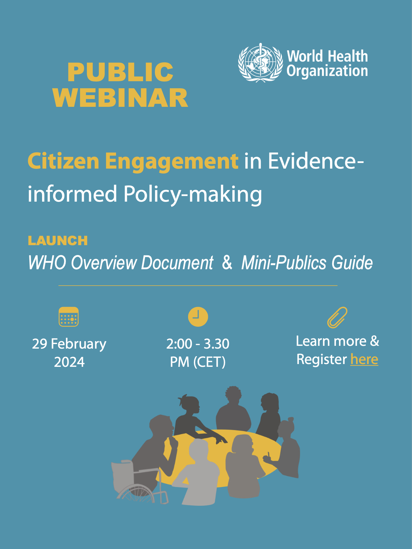 Citizen Engagement in Evidence-informed Policy-making - Launch of the WHO Overview Document and Mini-Publics Guide